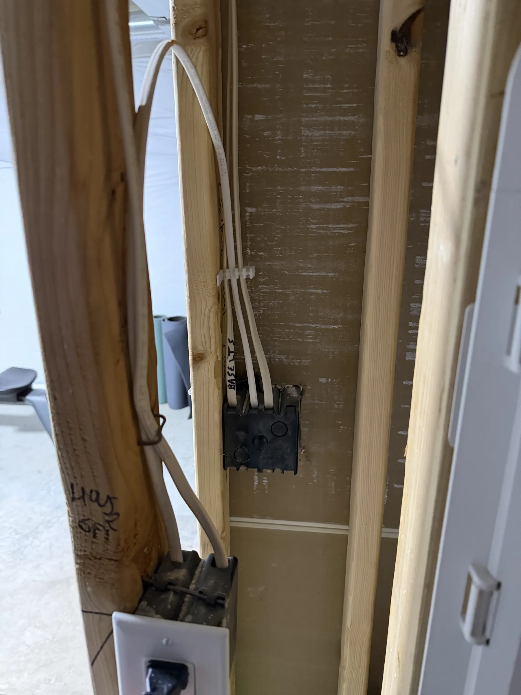 Back of the same switch. You can see the jumper to the outlet box in the foreground.